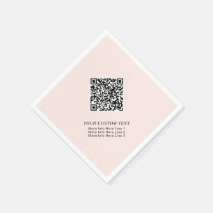 Blush Roze Eenvoudige Business QR Code Promotie Servet