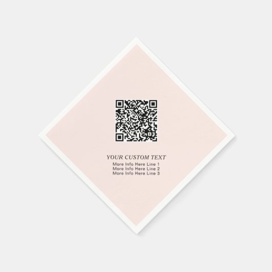 Blush Roze Eenvoudige Business QR Code Promotie Servet (Hoek)