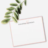 Blush roze, eenvoudige chic minimalist monogram notitiekaartje