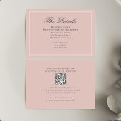 Blush Roze Eenvoudige details Trouwen Informatiekaartje