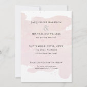 Blush Roze Eenvoudige Elegant Moderne Manuscript W Save The Date (Achterkant)