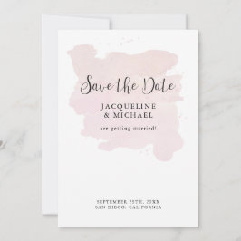 Blush Roze Eenvoudige Elegant Moderne Manuscript W Save The Date