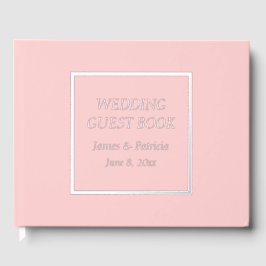 Blush Roze Eenvoudige gestileerde belettering brui Gastenboek