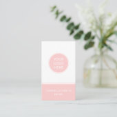 Blush Roze Eenvoudige Logo QR Code Visitekaartje (Staand voorkant)