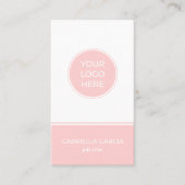 Blush Roze Eenvoudige Logo QR Code Visitekaartje (Voorkant)
