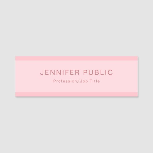 Blush roze, eenvoudige, moderne Creatieve Sjabloon Naamplaatje (Voorkant)
