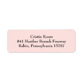 Blush Roze eenvoudige platte retouradreslabels Etiket (Voorkant)