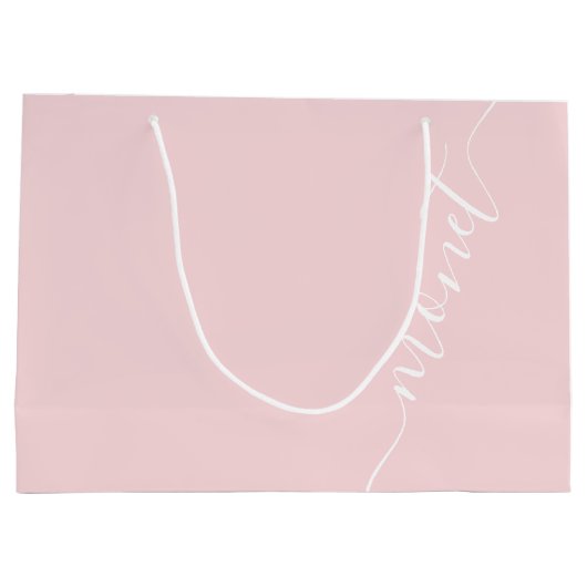 Blush Roze Eenvoudige Script Naam Bruidsmeisje Groot Cadeauzakje (Achterkant)