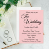 Blush Roze Eenvoudige Stijl Bruiloft Kaart