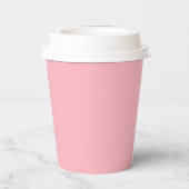 Blush Roze Effen Kleur Papier Cups Papieren Bekers (Achterkant)