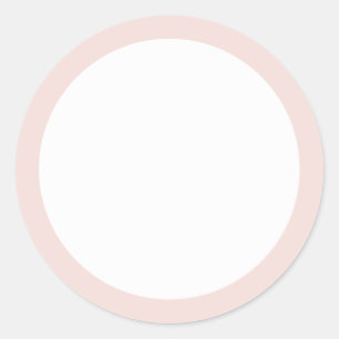 Blush roze effen kleur rand blanco ronde sticker