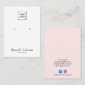 BLUSH ROZE EFFEN SIGNATURE OORBEL SIERADEN LOGO VISITEKAARTJE (Voorkant / Achterkant)