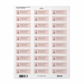 Blush roze Eiffel Tower Return-adres Etiket (Full Sheet)