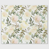 Blush roze eiwit Waterverf bloemen Cadeaupapier (Vlak)