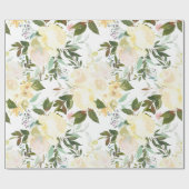 Blush roze eiwit Waterverf bloemen Cadeaupapier (Vlak)