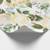 Blush roze eiwit Waterverf bloemen Cadeaupapier (Hoek)