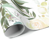 Blush roze eiwit Waterverf bloemen Cadeaupapier (Rol Hoek)