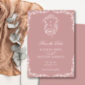 Blush Roze Elegant  Bloemen Bruiloft RSVP Kaartje