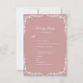 Blush Roze Elegant  Bloemen Bruiloft RSVP Kaartje (Voorkant)
