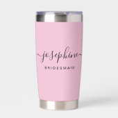 Blush roze Elegant Bruidsmeisje Voorstel Custom Geïsoleerde Drinkbeker (Voorkant)