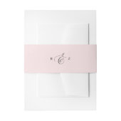 Blush Roze Elegant Eenvoudig Monogram Bruiloft Uitnodigingen Wikkel (Voorkant Voorbeeld)