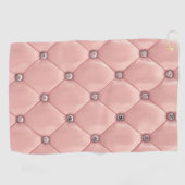 Blush roze elegant gelooid metallisch leder uitzie golfhanddoek (Horizontaal)