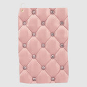 Blush roze elegant gelooid metallisch leder uitzie golfhanddoek (Voorkant)