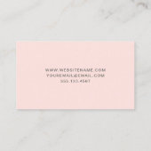 Blush Roze Elegant Marmer Professioneel Patroon Visitekaartje (Achterkant)