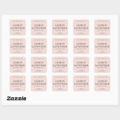 Blush roze elegant minimale labels voor vierkante  (Vel)