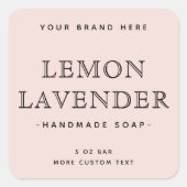 Blush roze elegant minimale labels voor vierkante  (Voorkant)