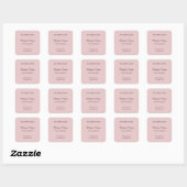 Blush Roze Elegant modern minimaal productlabel Vierkante Sticker (Vel)