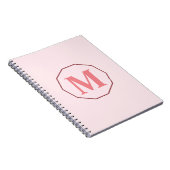 Blush Roze elegant monogram gepersonaliseerd Notitieboek (Rechterzijde)