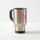 Blush roze elegant monogram gepersonaliseerd reisbeker (Voorkant links)