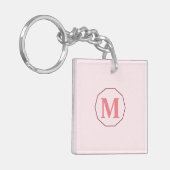 Blush Roze elegant monogram gepersonaliseerd Sleutelhanger (Voorkant Links)