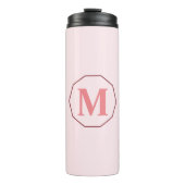 Blush Roze elegant monogram gepersonaliseerd Thermosbeker (Voorkant)
