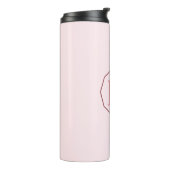 Blush Roze elegant monogram gepersonaliseerd Thermosbeker (Gedraaid links)