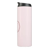 Blush Roze elegant monogram gepersonaliseerd Thermosbeker (Geroteerd rechts)