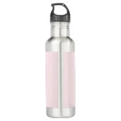 Blush roze elegant monogram gepersonaliseerd waterfles (Achterkant)