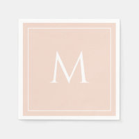 Blush roze elegant monogram initiaal servetten