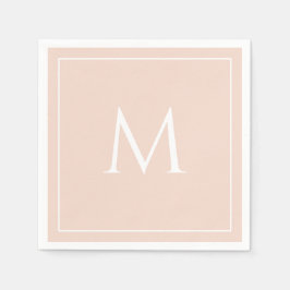 Blush roze elegant monogram initiaal servetten
