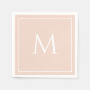 Blush roze elegant monogram initiaal servetten