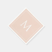 Blush roze elegant monogram initiaal servetten (Hoek)