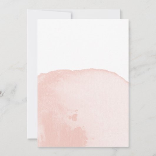 Blush roze elegante chique waterverf bruiloft kaart (Achterkant)