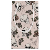 Blush roze elegante donkere Halloween schedel Klein Cadeauzakje (Voorkant)