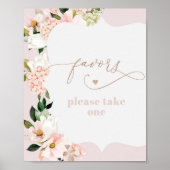 Blush roze elegante floral baby shower Favorieten Poster (Voorkant)