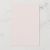 Blush roze elegante kalligrafie bruiloft details informatiekaartje (Achterkant)