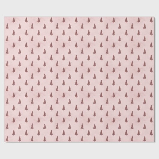 Blush roze elegante kerstbomen cadeau cadeaupapier (Vlak)