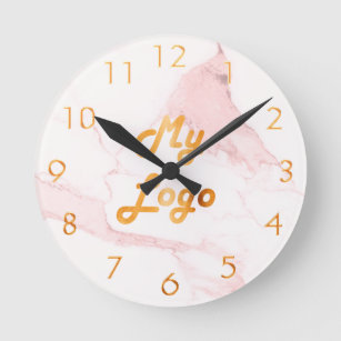 Blush roze, elegante klassieke zakelijke logo ronde klok