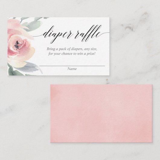 Blush roze elegante spoelkleerkaarten informatiekaartje (Voorkant / Achterkant)