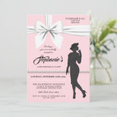 Blush roze elegante Tiffany verjaardagsuitnodiging Kaart (Staand voorkant)